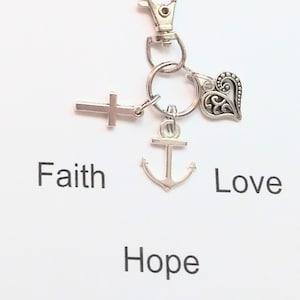 Faith Hope Love Silver Key Chains  Spirit Lifting Inspiration