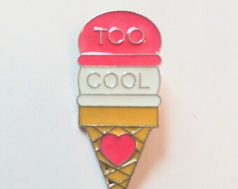 Jumbo Enamel Lapel Pin Too Cool Adorable Makes A Great Gift FREE Shipping