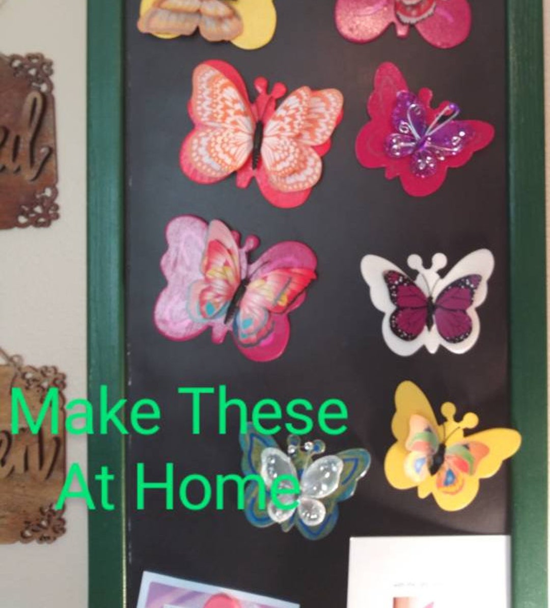 DIY Refrigerator Craft Kit Beautiful Butterflies Three