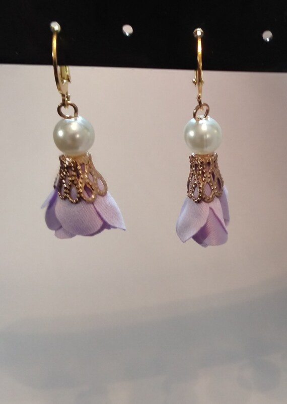 ピアス LAZY DAWN pearl flower hook earring Pearl Flower Earrings Gold French Lever Earring Hooks With