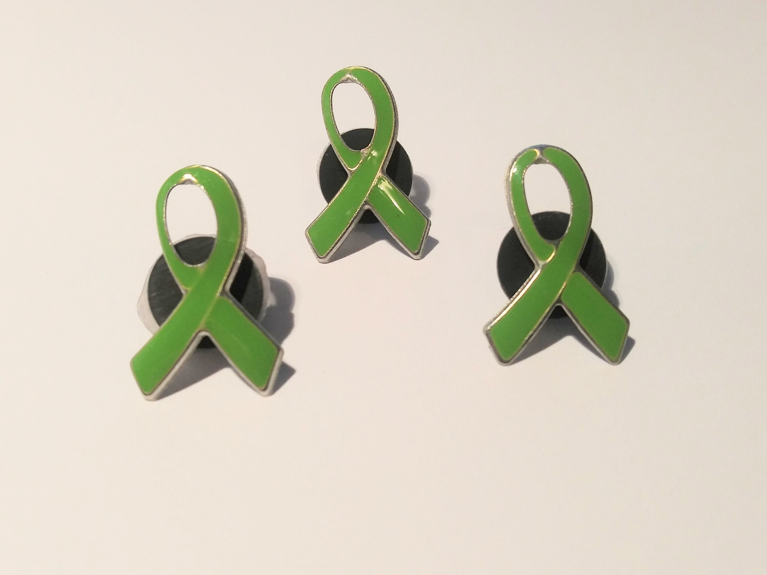 Set of 2 Green Ribbon DIY Iron on Screen print Patch for fabric Mental  Health Awareness Support transfer Machine Washable