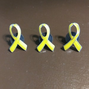 Lapel Pin Yellow Awareness Ribbon Pin represents Bladder Cancer as well as .....