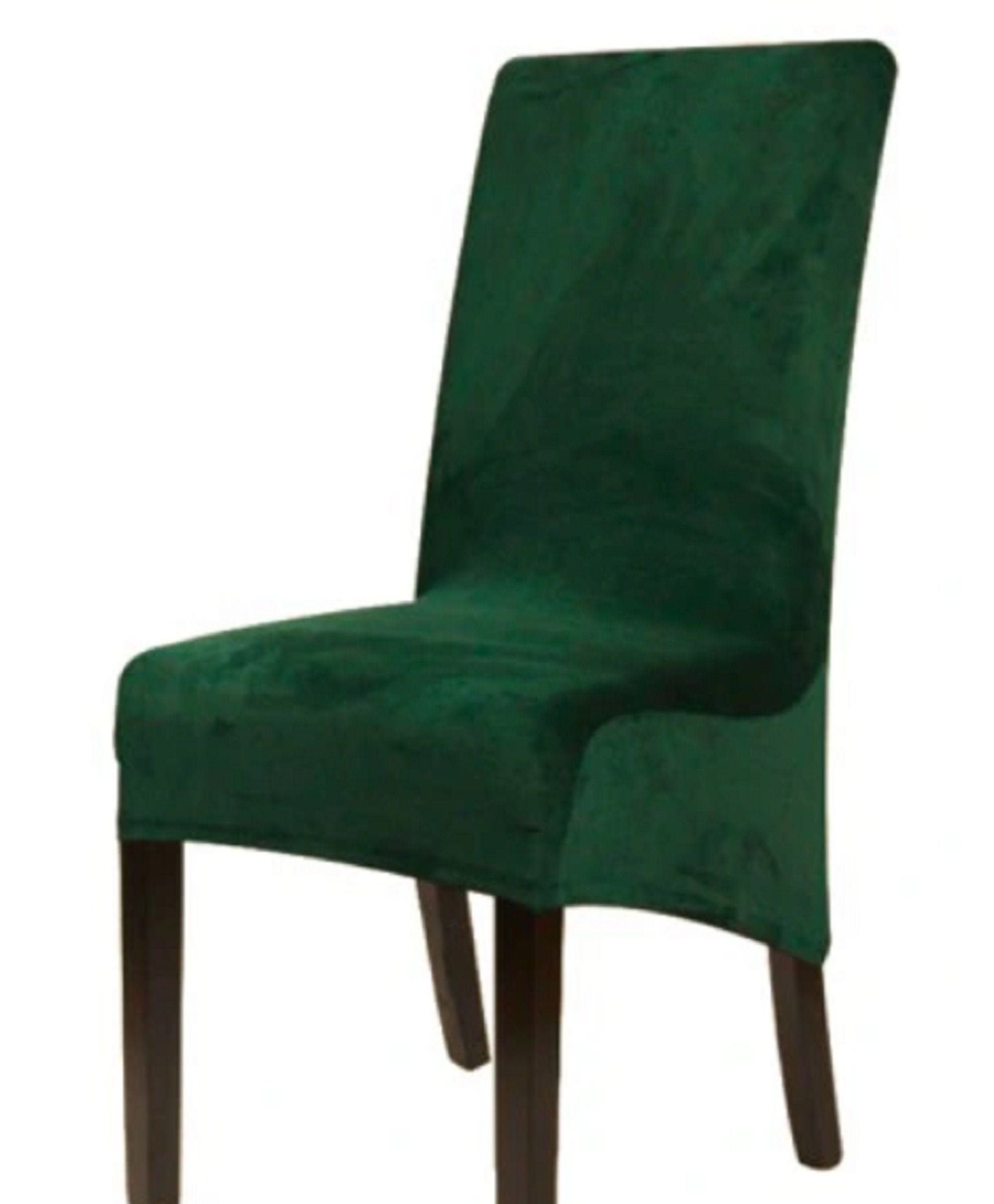XL Dark GREEN Velvet Chair Cover / Large Stretch Chair Cover / Etsy