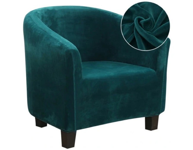 EMERALD Flexible VELVET Club Armchair Cover / Club Armchair Etsy