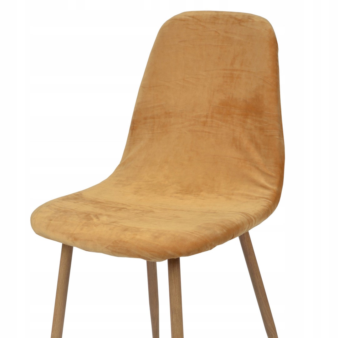 MUSTARD Velvet Scandi Chair Cover / Stretch Chair Cover / Etsy
