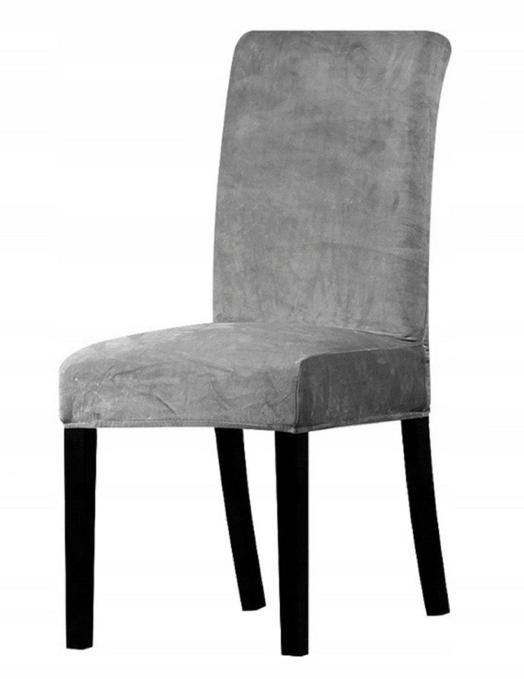 GREY Velvet Chair Cover / Stretch Chair Cover / Glamour GREY Etsy