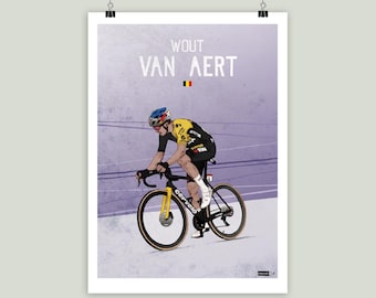 Cycling Art Print, Wout Van Aert Artwork, Bike Art Print - various sizes