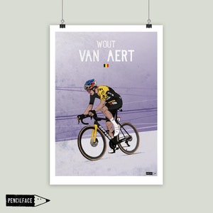 Cycling Art Print, Wout Van Aert Artwork, Bike Art Print - various sizes