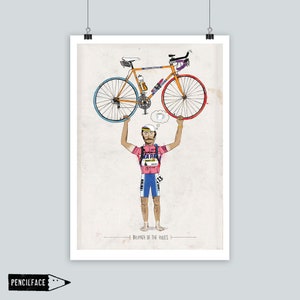 Cycling Art Print, 'Breaker of the Rules', inspirational cycle poster print, Velominati rules artwork