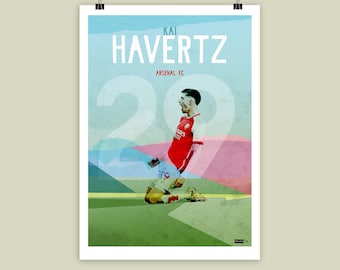 Kai Havertz Football Art Poster Print, Arsenal Football - verschillende maten