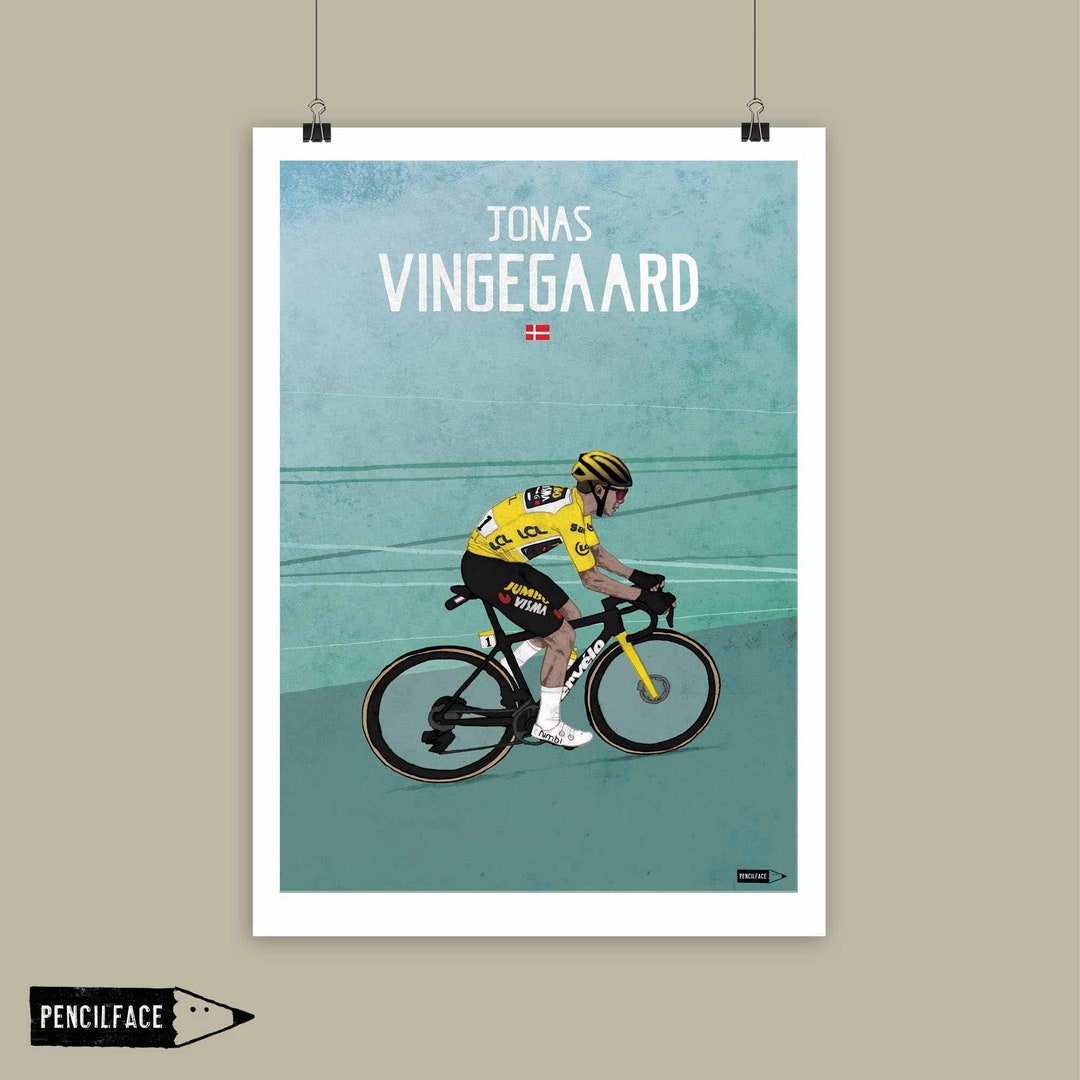 Cycling Art Print, Jonas Vingegaard Artwork, Tour De France Winner
