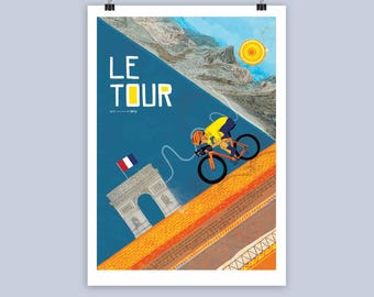 ツール・ド・フランス アート プリント: サイクリング グランド ツアー ポスター