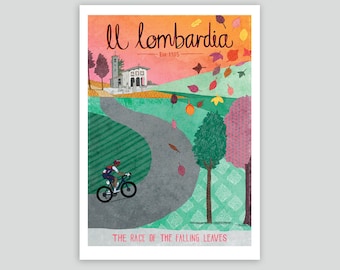 Il Lombardia Cycling Art Print: Classic Monument Race Poster