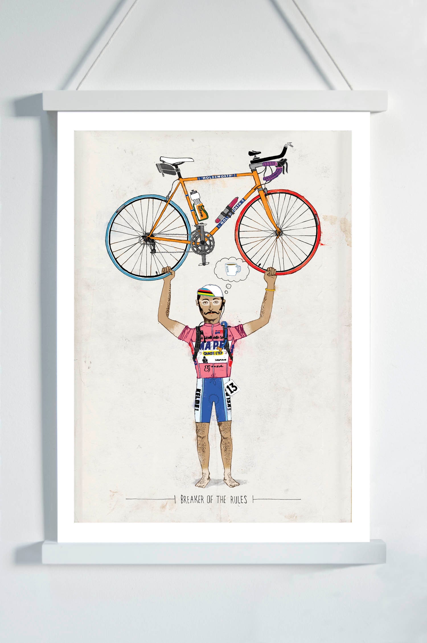 Cycling Art Print, 'breaker of the Rules', Inspirational Cycle Poster