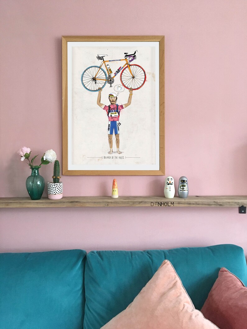 Cycling Art Print, 'breaker of the Rules', Inspirational Cycle Poster