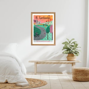 Cycling art print, Il Lombardia classic monument race poster, cycling artwork poster image 5