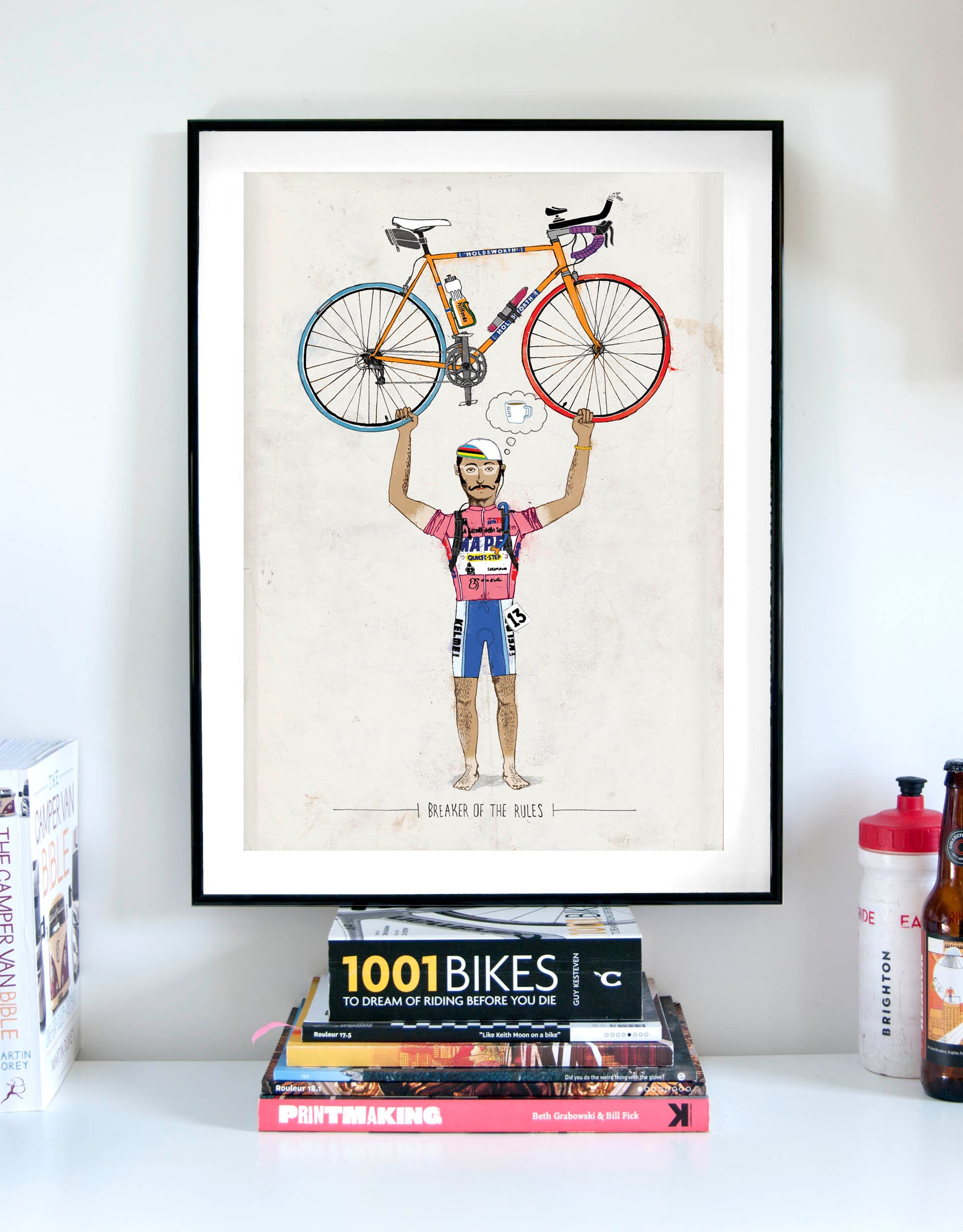 Cycling Art Print, 'breaker of the Rules', Inspirational Cycle Poster Print, Velominati Rules