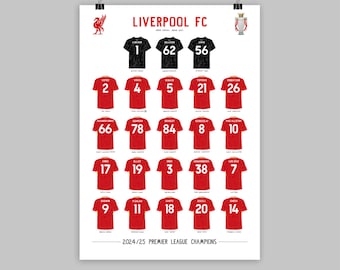 Liverpool Football Club Art Print, 2024-2025 Premier League