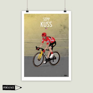 Cycling Art Print, Sepp Kuss, Vuelta a España winner 2023, Cycle Print - various sizes