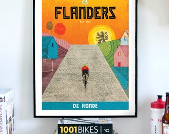 Tour of Flanders Art Print: Belgium Cycle Race Poster, Cycling