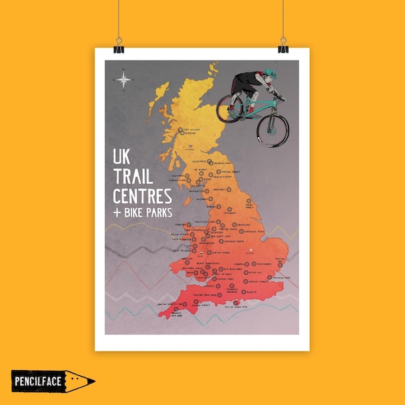 Mtb trail map art sale