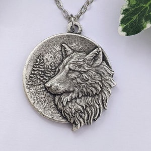 Stunning Spirit Wolf Necklace - Spirit of the Forest Wolf Double Sided Pendant