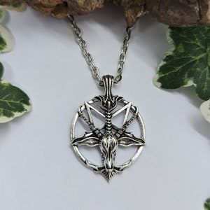 Small Sigil of Baphomet Pentagram Necklace  - Pagan Occult Symbol Protective Amulet