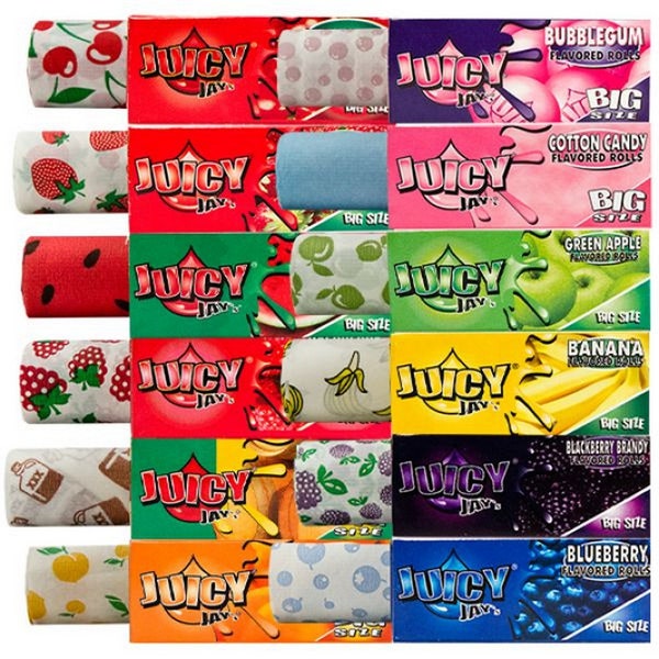 Juicy Jay's Rolls Flavoured Rolling Paper Skins King Size  Fruity Smoking Skins (5m Length)