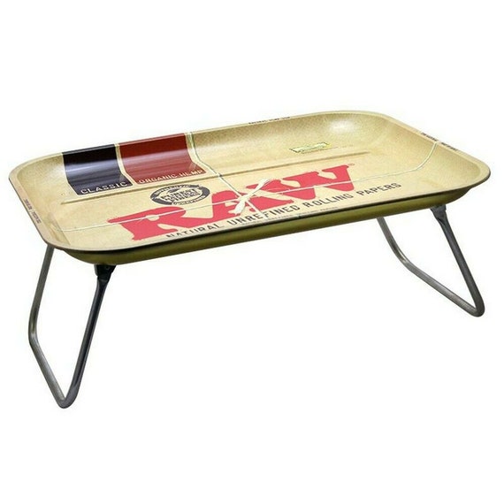 RAW Rolling Lap Tray XXL Folding Legs Dinner Serving Tray RAW Rolling Lap Tray XXL Folding Legs Dinner Serving Tray
