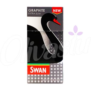 Swan Extra Slim Graphite Filter Tips - 5 - Packs - Cigarette Filter Tips - 600 Tips