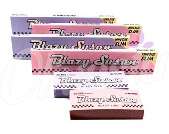 Blazy Susan Pink Purple King Size Slim Rolling Papers with Pink Purple Tips