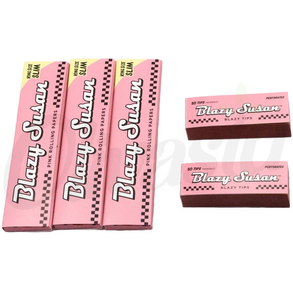 3 x Blazy Susan King Size Slim Papers x 2 Blazy Susan Tips Gift Set Party Pack