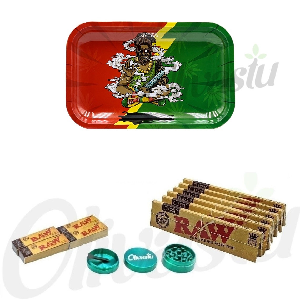 Smoke Arsenal Medium Large Rolling Tray Kit Gift Set Raw Hemp Etsy