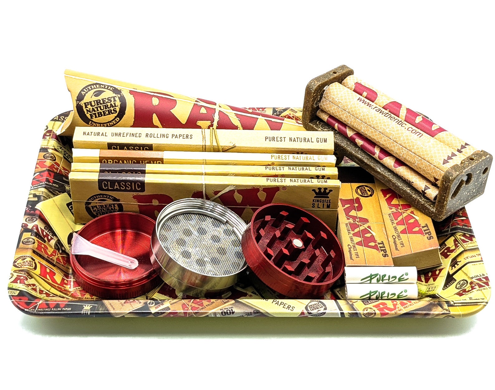 Raw Small Medium Rolling Tray Kit Gift Set Raw Classic Organic Etsy