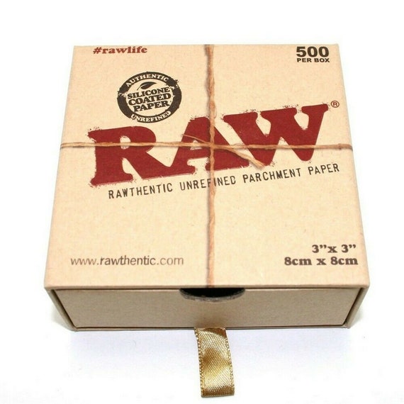  RAW Unrefined Parchment Paper Squares 5 x 5 100 Sheet Pack