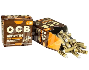 OCB Virgin Activ 'Tips Filtri a carbone attivo sottili e non sbiancati - 50 suggerimenti