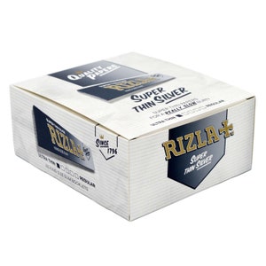 SILVER RIZLA King Size Slim Ultradünne Zigarettenpapier Original Genuine, PACKS, Boxes