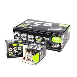 OCB AKTIV Tips Schlanke Aktivkohlefilter mit Keramik Kappen - 50 Tips