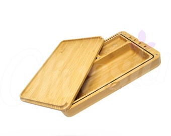 Raw Wooden Spirit Box Rolling Tray Box Deluxe Premium Wooden Storage NEW