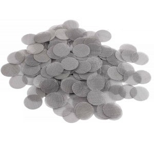 50 x Premium Silver Pipe Screen Stainless Steel Tobacco Mesh Gauze's
