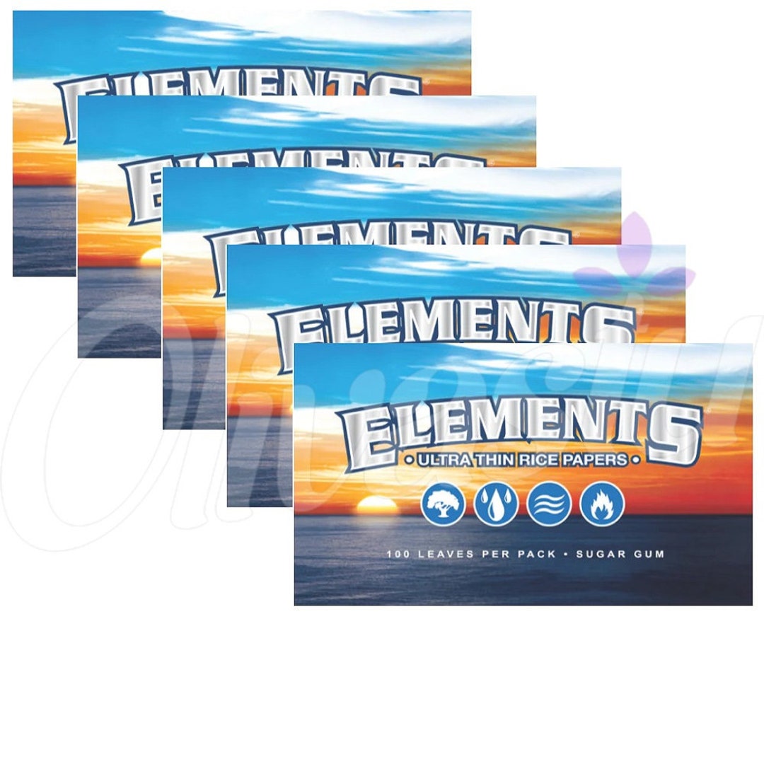5 X Elements SINGLE WIDE Rolling Papers Etsy