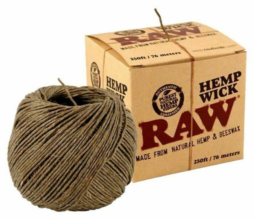 RAW Hemp Wick Roll - 20 Feet / 6 Meters - Display of 20