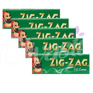 5 x Zig Zag GREEN Regular Size Papers