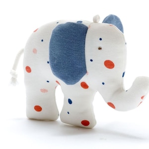 Organic Cotton Elephant Baby Soother - Handmade Fair Trade Toy