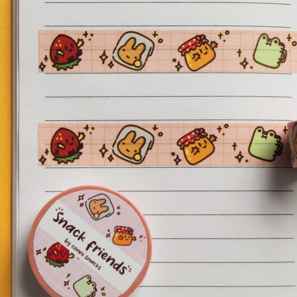 Cute snack friends washi tape - Conni snacks  stationery washi tape -snacks washi tape