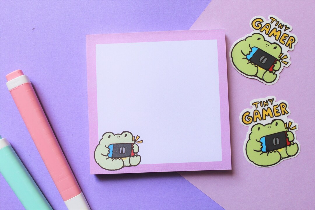 Cute Gamer Memo Pad Desktop Memo Pad Cute Memo Pad Frog Stationary