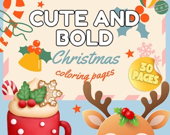 Christmas Coloring Pages Cute and Bold!! Christmas Coloring Book, Christmas Coloring Sheets, Winter Coloring Pages, Kids Christmas Coloring