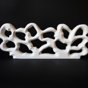 Wooden abstract sculpture, Wooden figurine, Modern sculpture, White sculpture