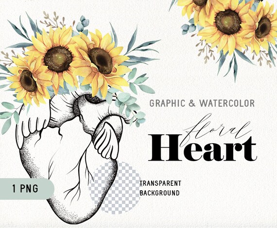 Free Free 311 Clipart Sunflower Heart SVG PNG EPS DXF File