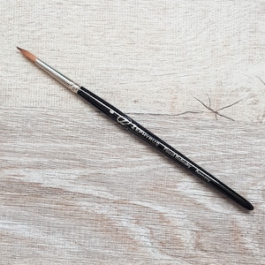 Pincel de aquarela Kolinsky Sable tamanho 6 - Fabricado na Alemanha - Pelo natural